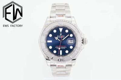 Rolex Yacht-Master 40mm 3235 Movement 904L Steel Blue Lume SS Strap Watch